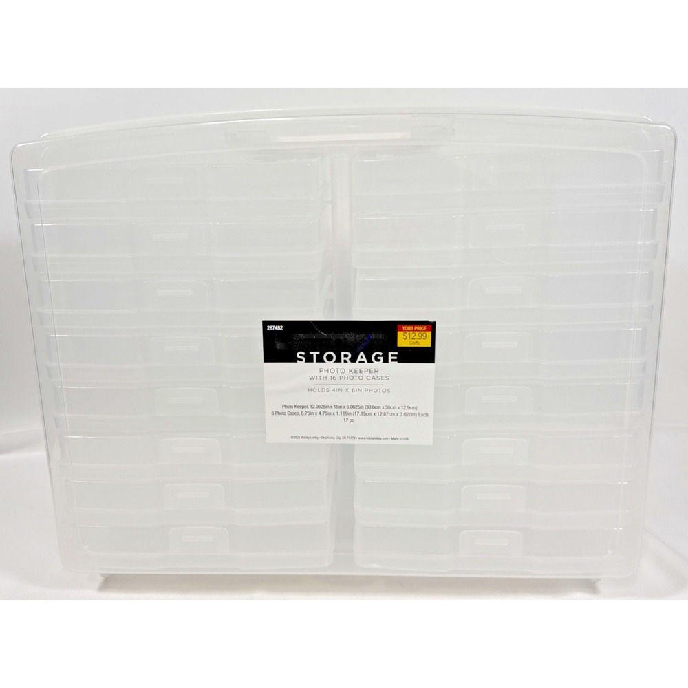 Hobby Lobby Photo Keeper Storage Case 16 Inner Cases Clear 4x6 Organizer